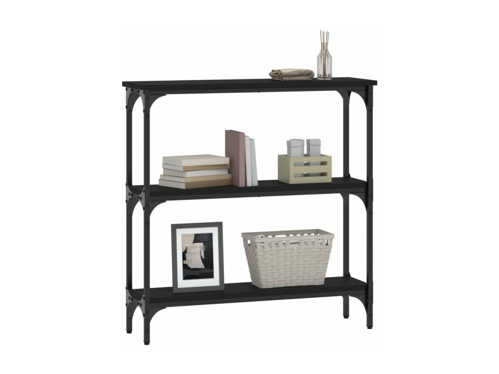 Table console noir 75x22.5x75 cm bois d'ingénierie JGZG98246