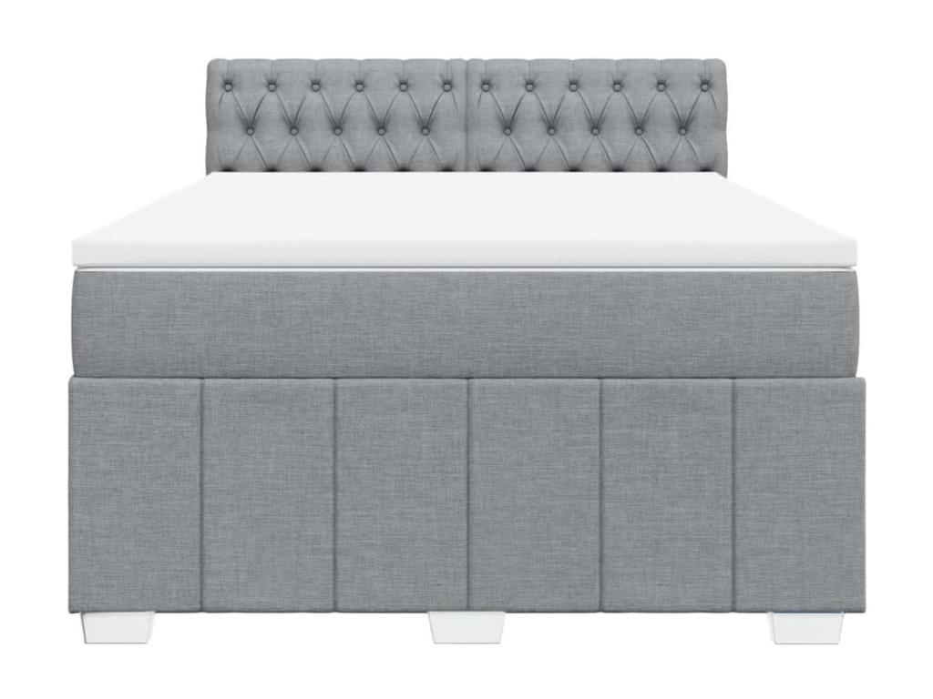 Sommier à Cosymeub de lit avec matelas Gris clair 140x190cm Tissu QPLK88544