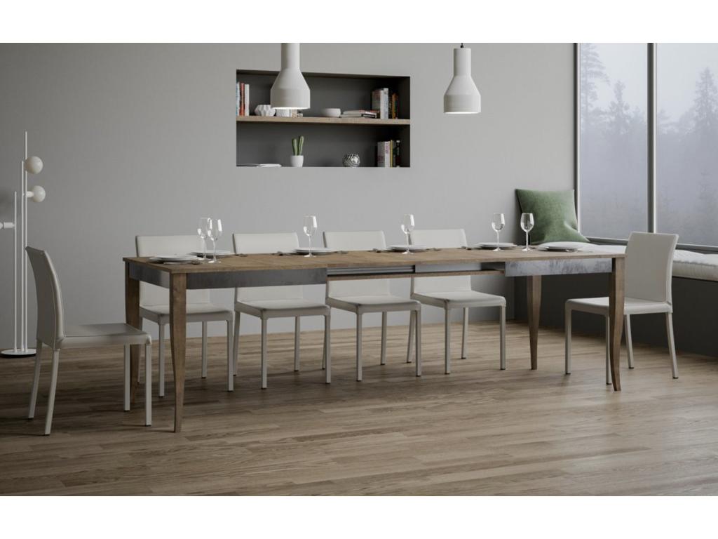 Table extensible 8 à 14 places L 180 à 284cm bois noyer Fixano MYNU38002