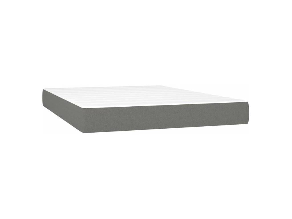 Sommier à Artigeo de lit avec matelas Gris foncé 140x190 Tissu FQDS45098