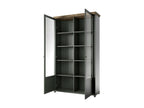 Vitrine grande 2 portes collection Artigeo- Couleur vert et chêne NUDZ71772