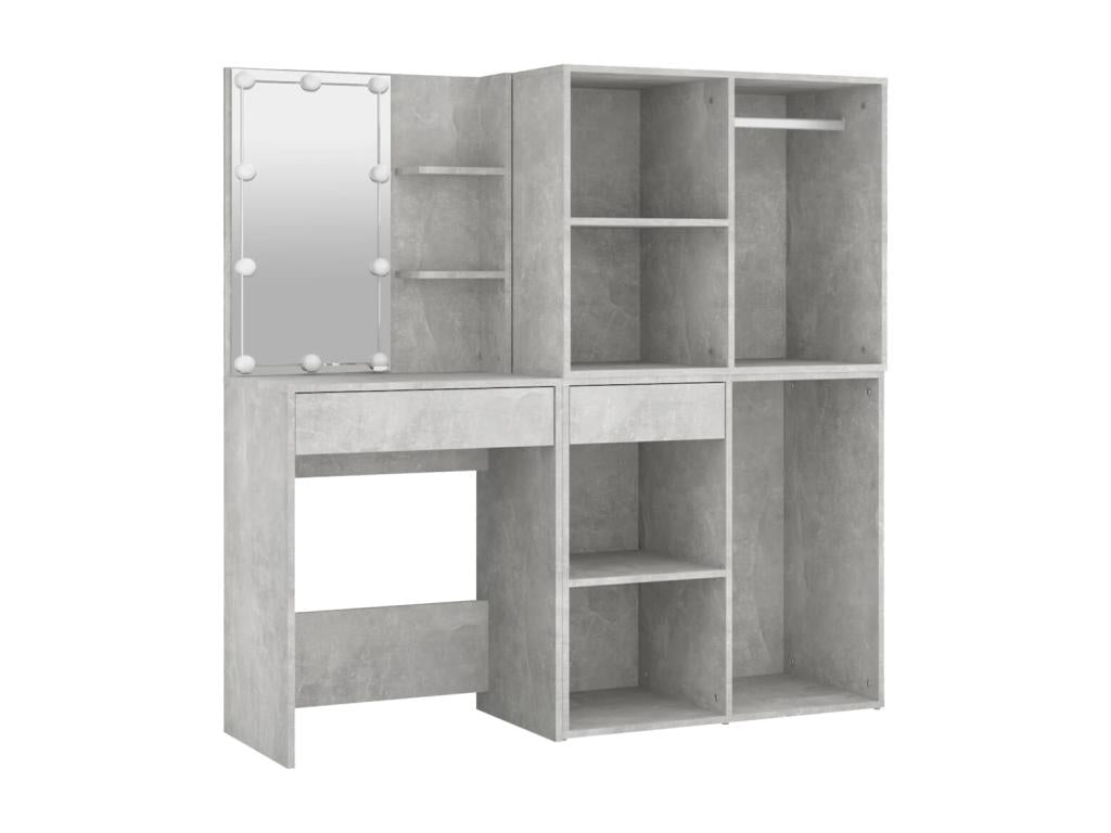 Coiffeuse à led avec bois marron 60x40x140 cm 02 0006297 IBDQ19103