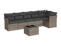 Salon de jardin avec coussins 7 pcs gris résine tressée VFBO64919