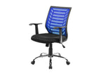 Chaise de bureau Cosymeub Chaise de travail en Cosymeub avec accoudoirs Siège de bureau ergonomique 59x60h93/103 cm Noir et Bleu LGOK13398