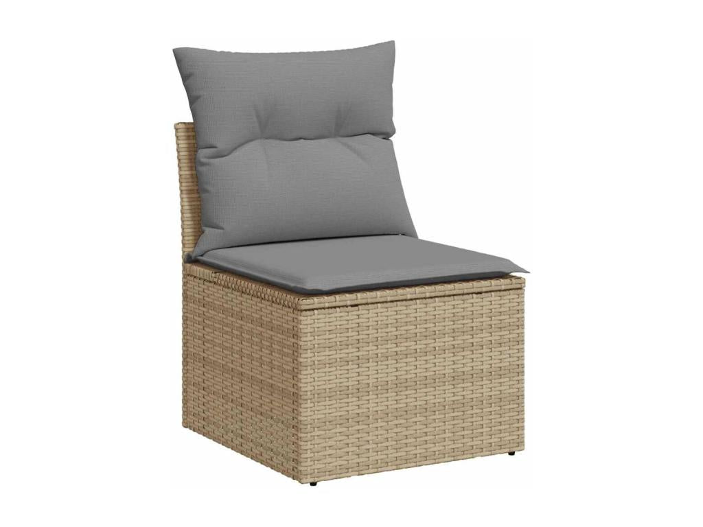 Salon de jardin avec coussins 6 pièces beige résine tressée YXUA07495