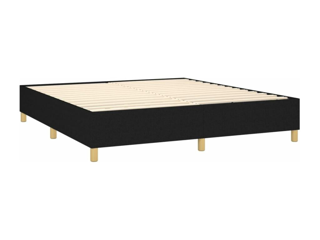 Lit à sommier tapissier avec matelas Noir 180x200 cm Tissu DQHN12703
