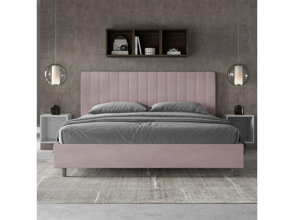 Lit Cosymeub size avec sommier rembourré 200x200 microfibre Cosymeub GXHW86000