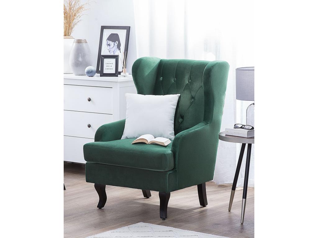Fauteuil Artigeo Velours Vert foncé BYNY93883