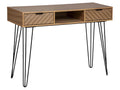 Console avec 2 tiroirs en bois / fer coloris Beige - Longueur 110 x Profondeur 40 x Hauteur 78 cm UTEJ92161