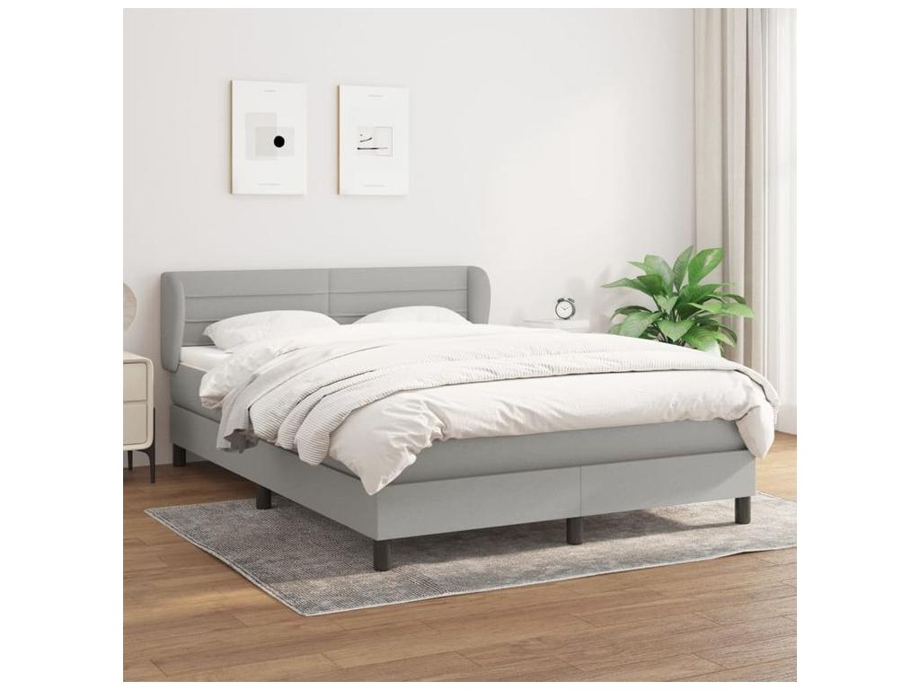 Sommier à Artigeo de lit avec matelas Gris clair 140x200 Tissu DLPD95150