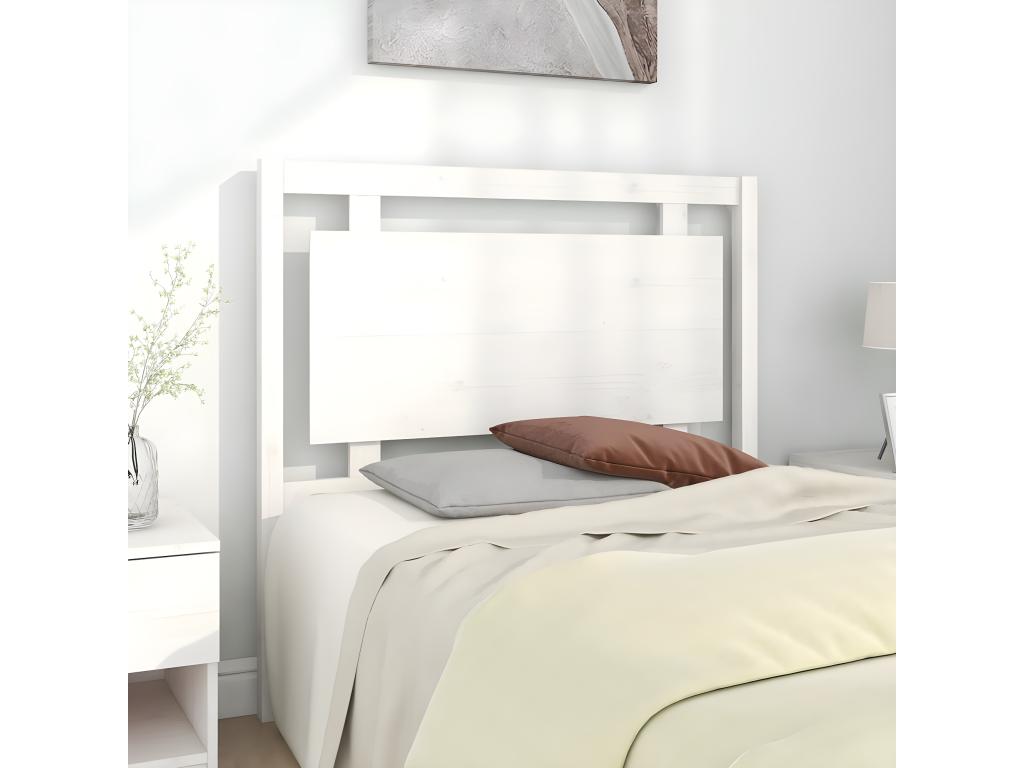 Tête de lit Blanc 105.5x4x100 cm Bois massif de pin HXZK26903
