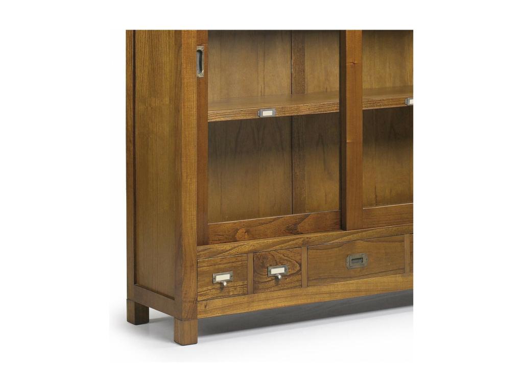 Vaisselier 5 Tiroirs Bois Bronze Marron 120x40x137cm Bois-Bronze - Artigeo SMTT81388