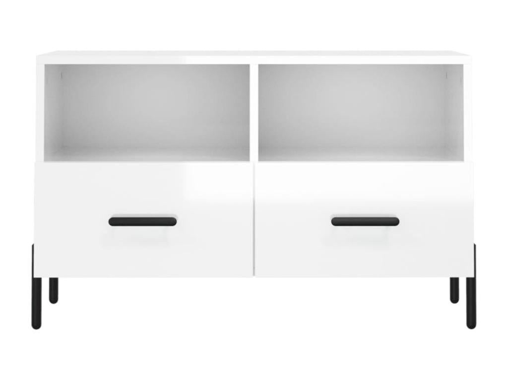 Meuble TV Blanc brillant 80x36x50 cm Bois d'ingénierie SBHU53959
