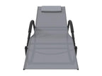 Chaises longues à bascule 2 pcs Gris Acier et textilène VHRK97227