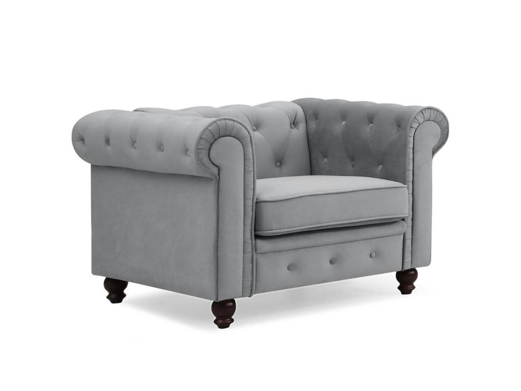 Grand fauteuil Cosymeub velours Argent QDCM26232