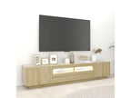 Meuble TV avec Cosymeubères LED Chêne Cosymeub 200x35x40 cm JUOW11301