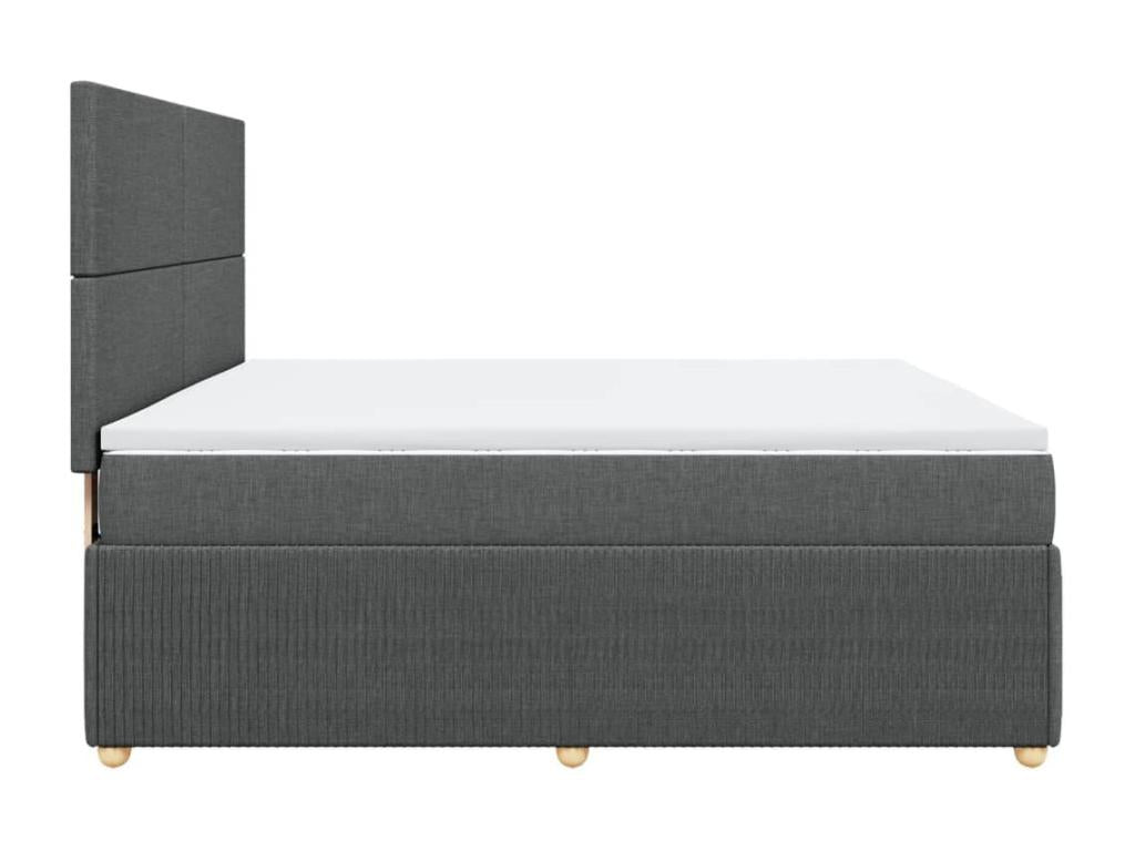 Sommier à Cosymeub de lit avec matelas Gris foncé 180x200cm Tissu GZUS87163
