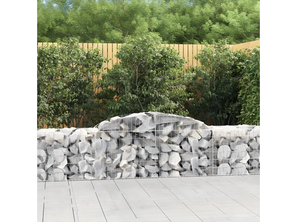 Paniers à gabions arqués 13 pièces 300x50x60/80 cm fer galvanisé SQRN48970