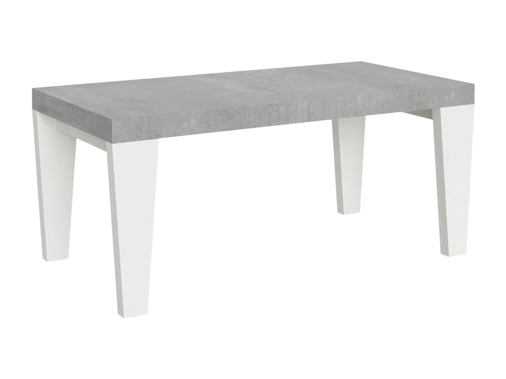 Table extensible 90x180/284 cm Cosymeub Mix dessus Gris Béton pieds Frêne Blanc MAVU18900