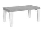 Table extensible 90x180/284 cm Cosymeub Mix dessus Gris Béton pieds Frêne Blanc MAVU18900
