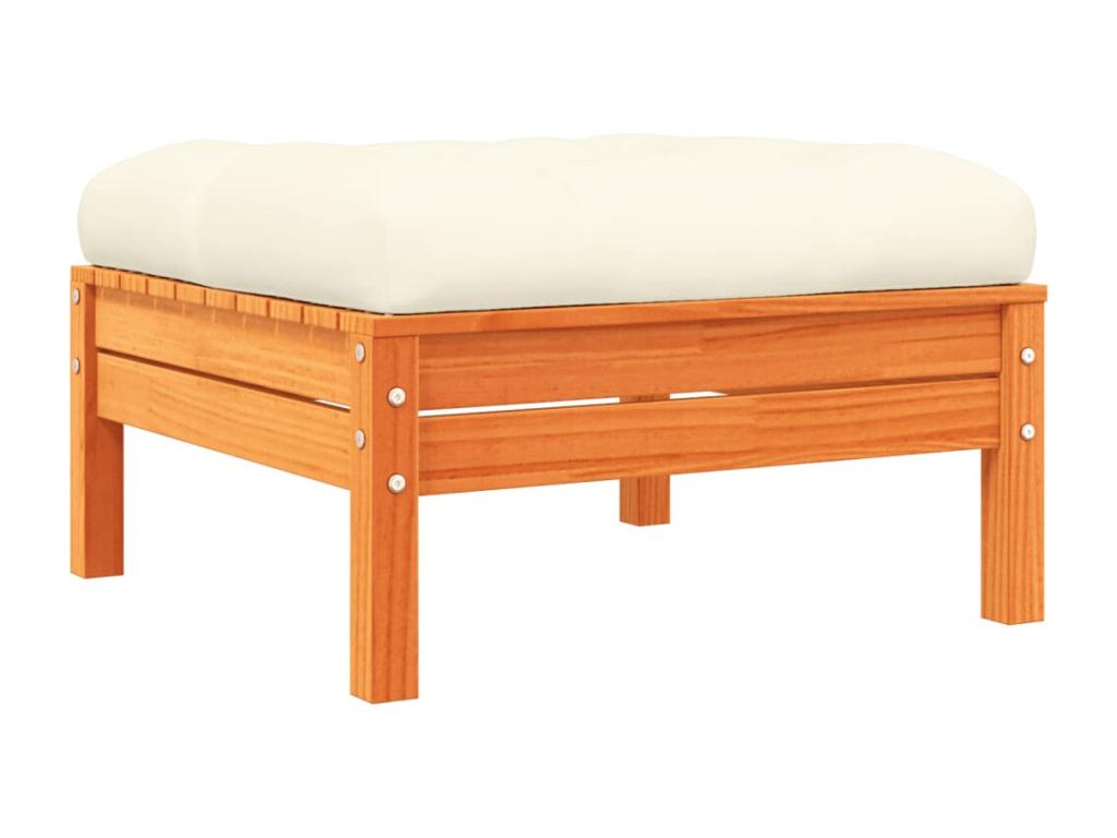 Salon de jardin 7 pcs avec coussins cire marron bois pin massif CPKE86061