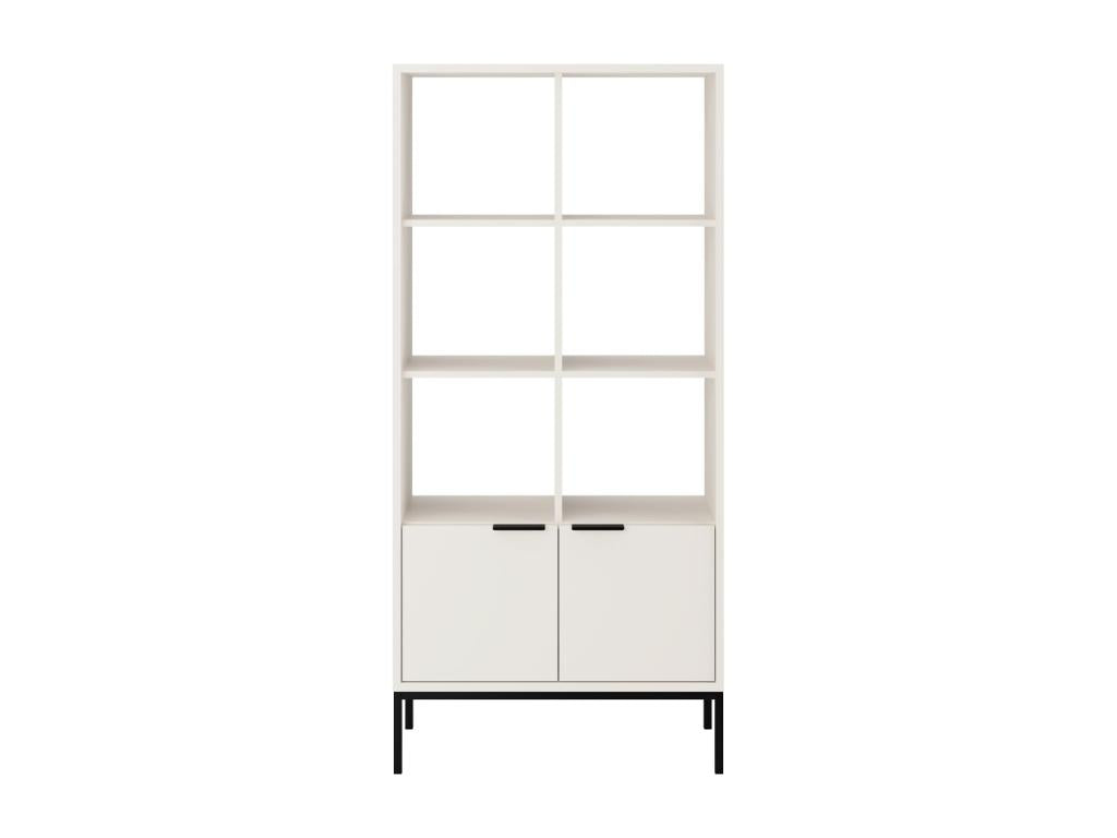 Bibliothèque 2 portes Cosymeub Blanc Pieds noirs YGRS95728