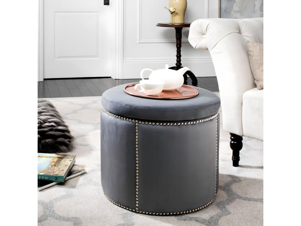 Banc / Ottomane Gris 56x56x48 cm - Artigeo QGNV84125