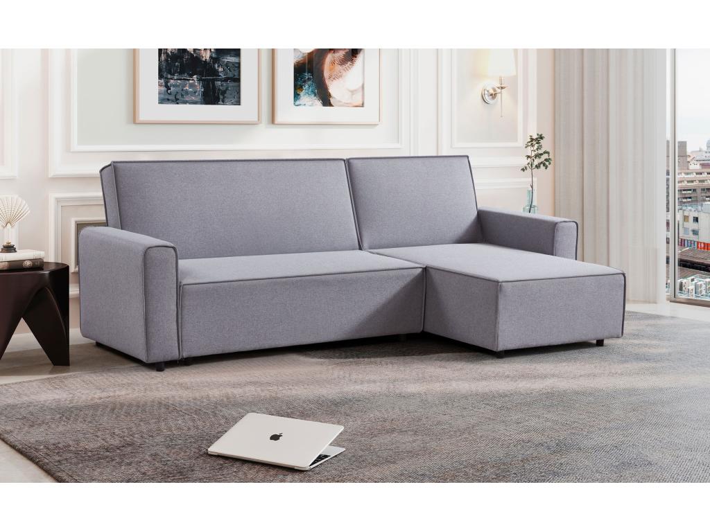 Canapé d'angle convertible Passerel Tissu effet Lin Gris clair PMGJ24247