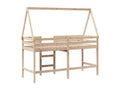 Lit superposé et échelle et toit 90x200 cm bois de pin massif EHWM23912