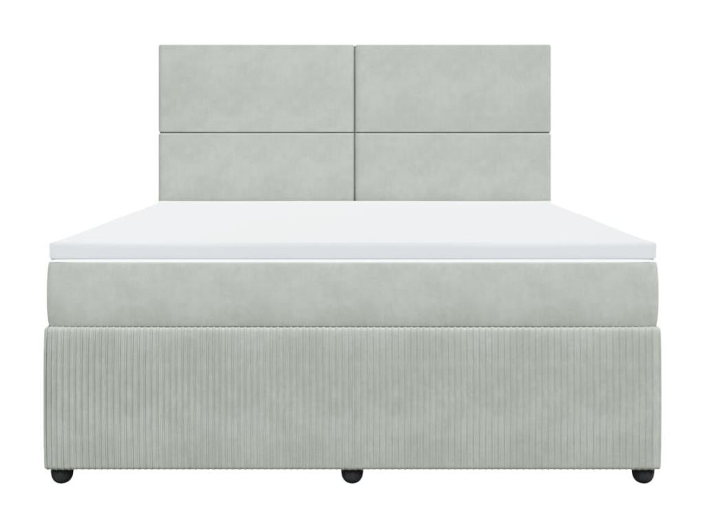 Sommier à Cosymeub de lit et matelas Gris clair 180x200cm Velours ZVOM30718