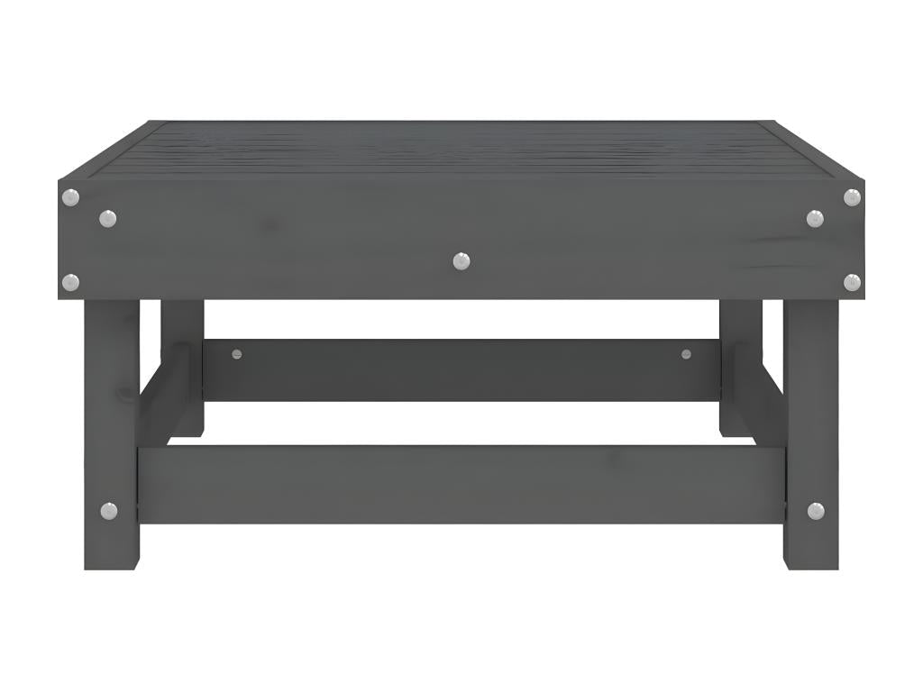 Repose-pied de jardin gris bois de pin massif BIIU55824