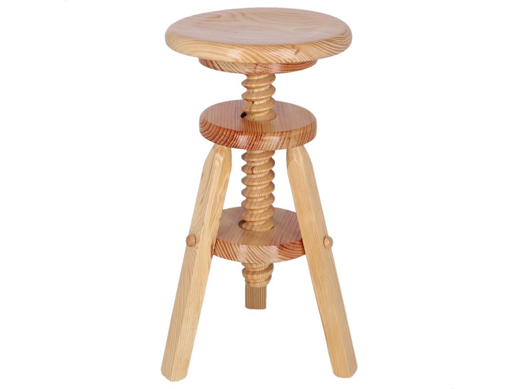 Tabouret rond pivotant en bois finition vernie 29x29x64 cm MEYM37717