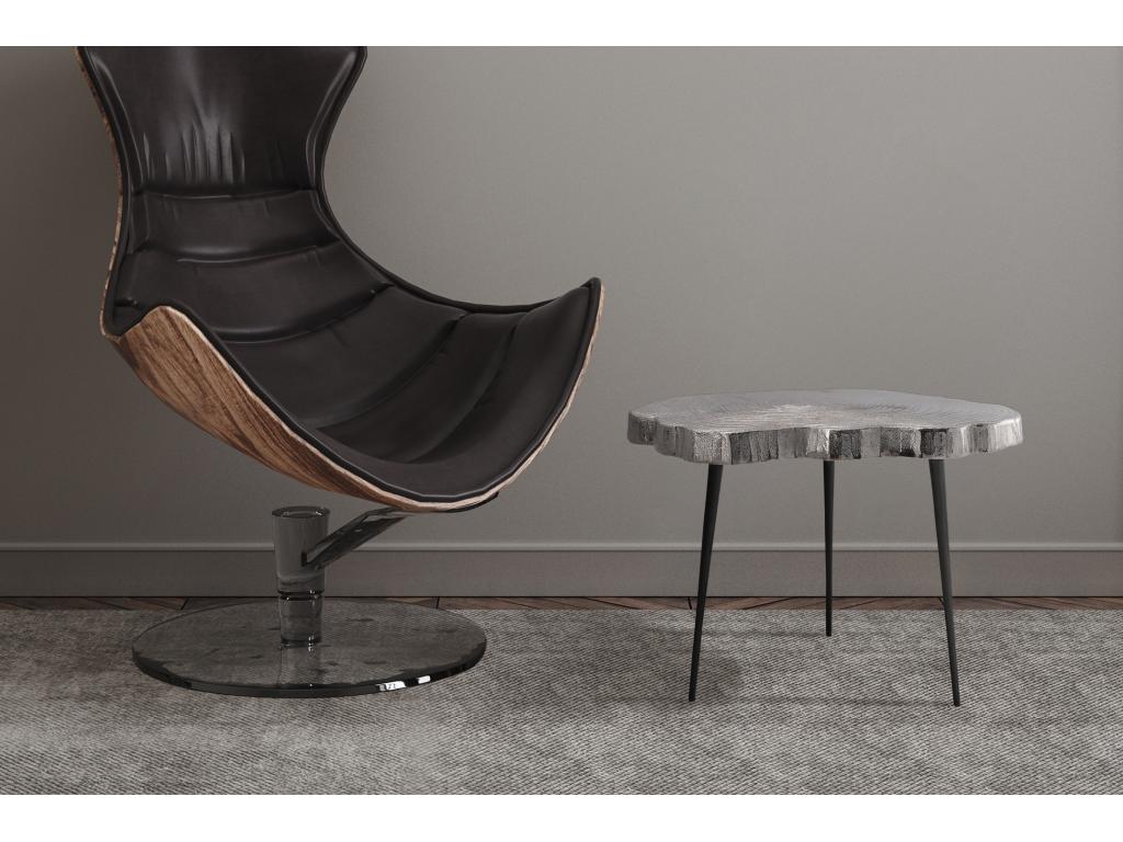 Table d'Appoint Design Wood Cosymeub 65cm Argent BMOD44999