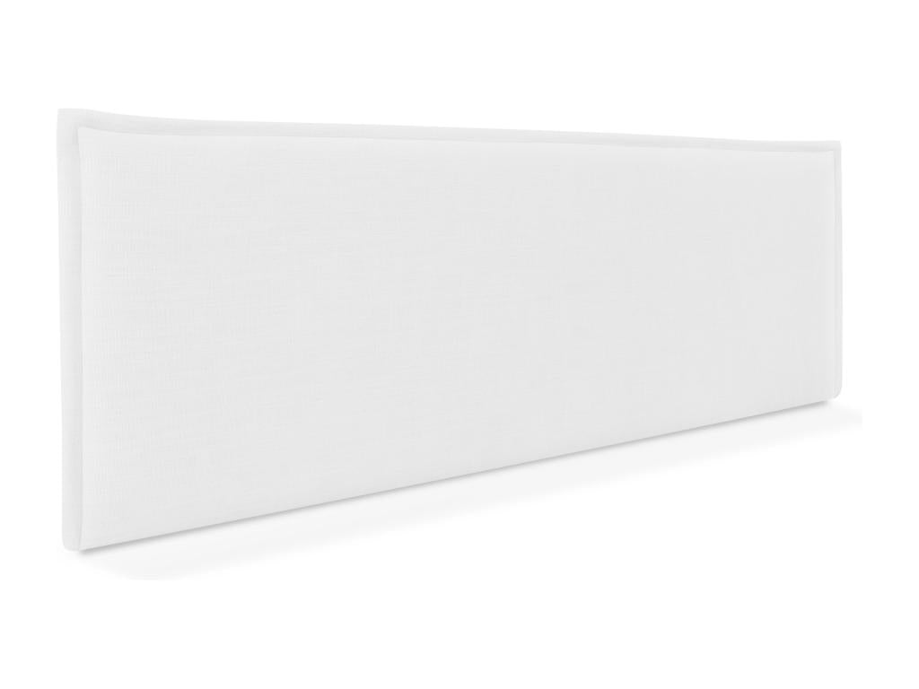 Cosymeub Tête de lit en lin naturel lisse avec garniture 135x50cm Lits 120/135 - Blanc FZBY76206