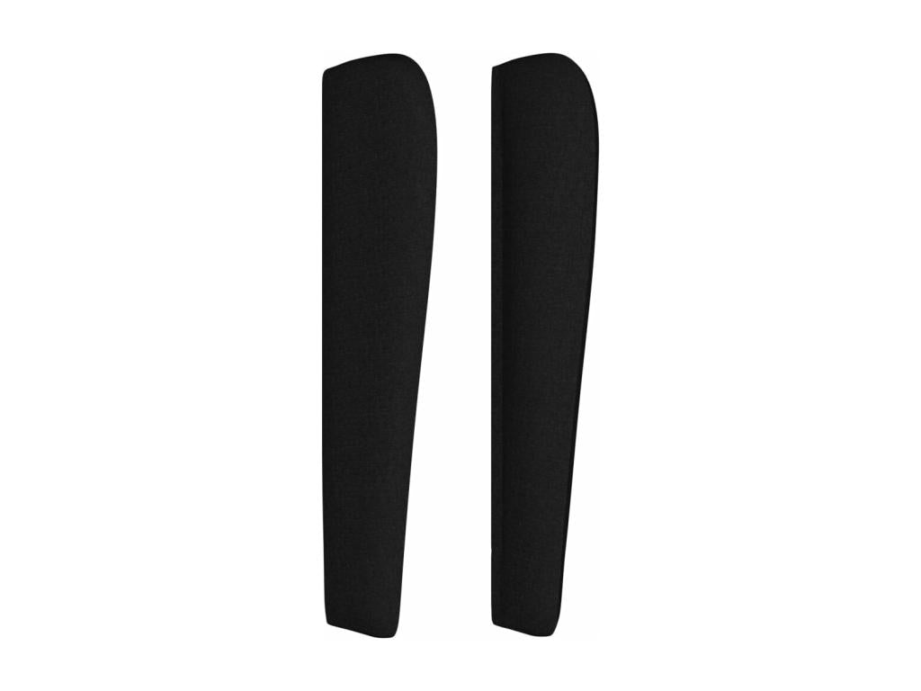 Tête de lit avec oreilles Noir 163x23x118/128 cm Tissu QRNL90491