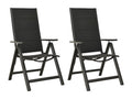 Chaises pliables de jardin lot de 2 Textilène et aluminium Noir VILM16309
