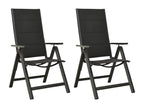 Chaises pliables de jardin lot de 2 Textilène et aluminium Noir VILM16309