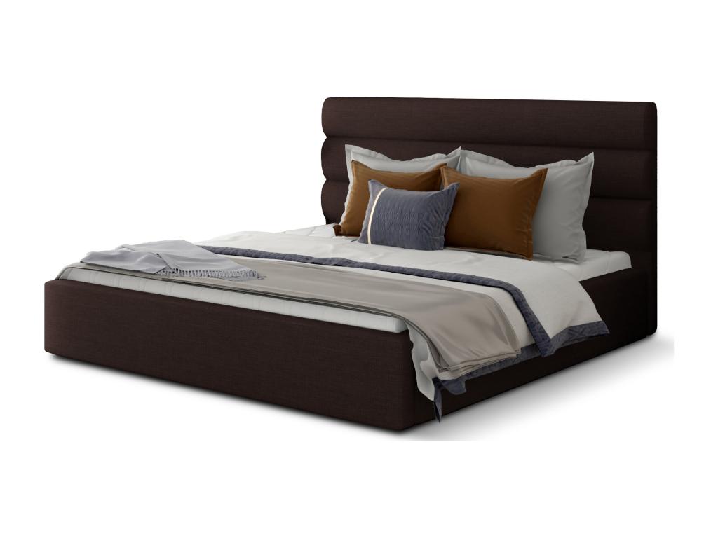 Lit design tissu marron avec coffre de rangement Artigeo - 4 tailles-180x200 FSVH09602