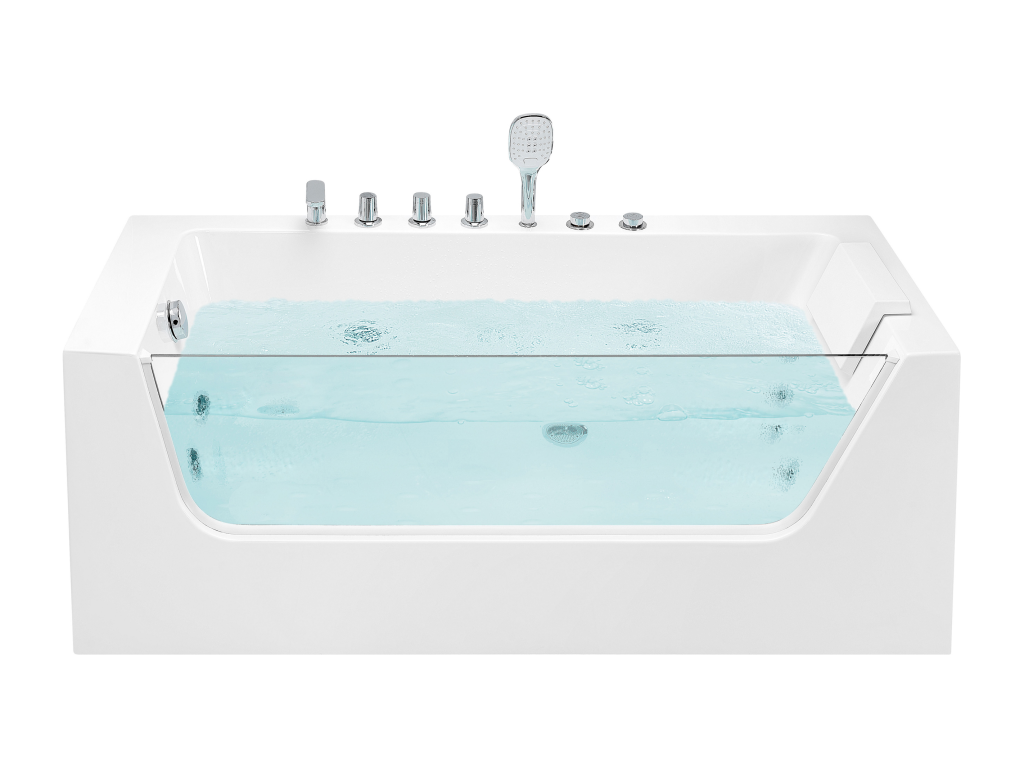 Baignoire d'angle à remous avec LED Artigeo Côté droit 170 cm 80 cm Blanc JBJH51233