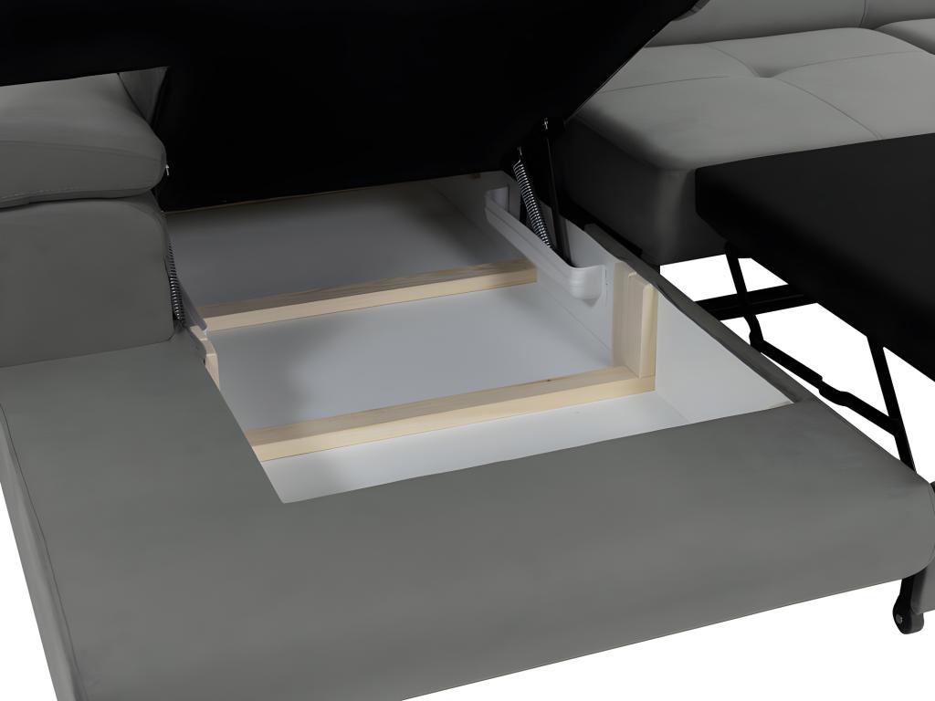 Canapé d'angle Artigeo Eliferu 102 Brun clair Fonction de couchage Boîte de literie YZFE13836