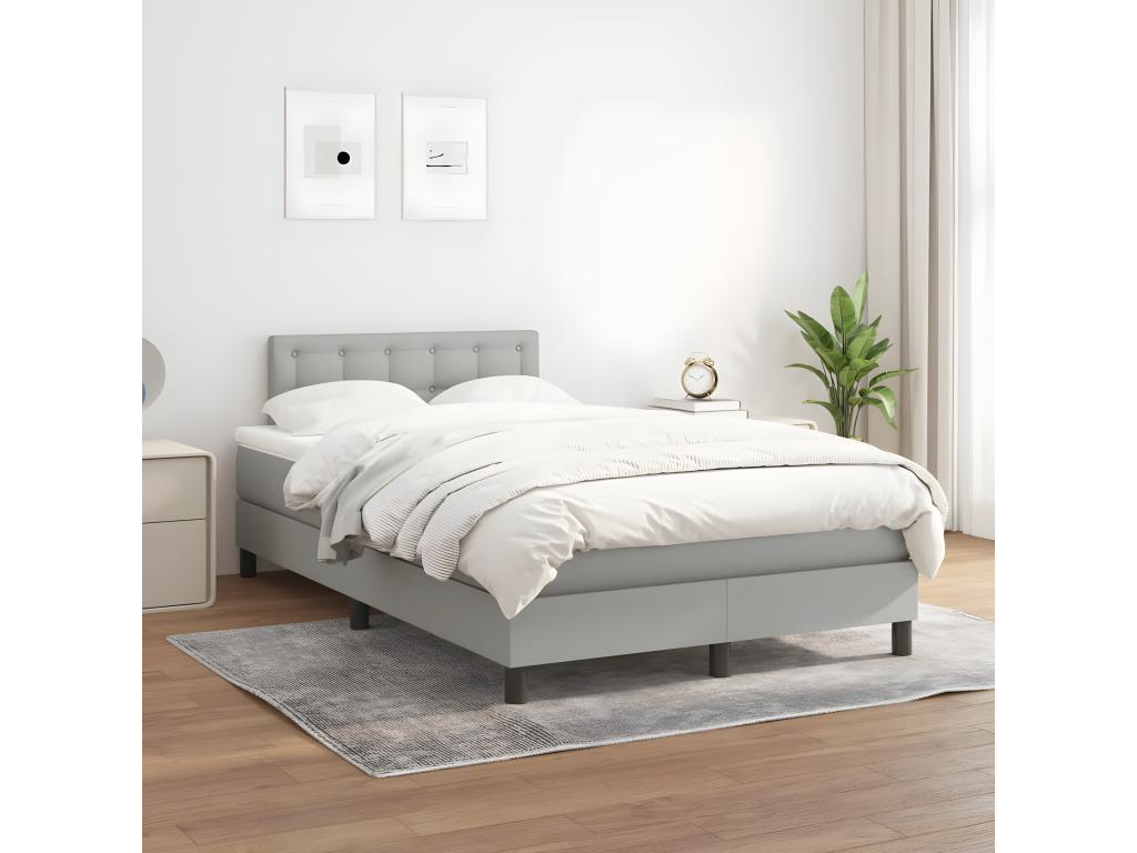 Sommier à Artigeo de lit et matelas gris clair 120x190 cm tissu RJGA29310