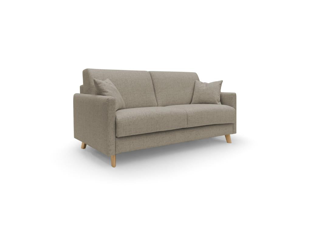 Cosymeub Canapé lit convertible en tissu FELIS imperméable T03 160 cm mat- 120x197 brun MRPD41816