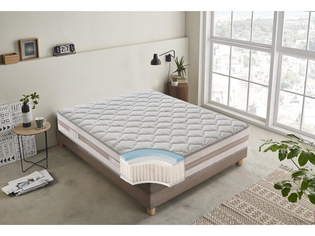 Matelas à 800 Ressorts Ensachés - Hauteur 25 Cm - 9 Zones De Confort Modèle Cosymeub 80x200 cm MRKV37271