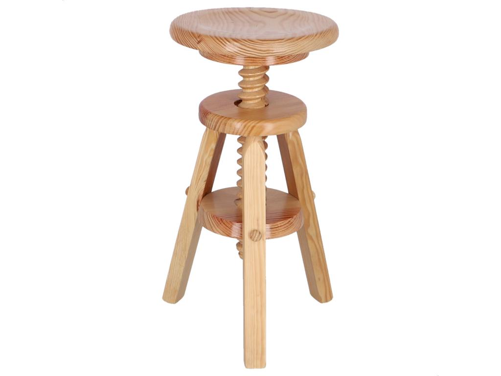 Tabouret rond pivotant en bois finition vernie 29x29x64 cm MEYM37717