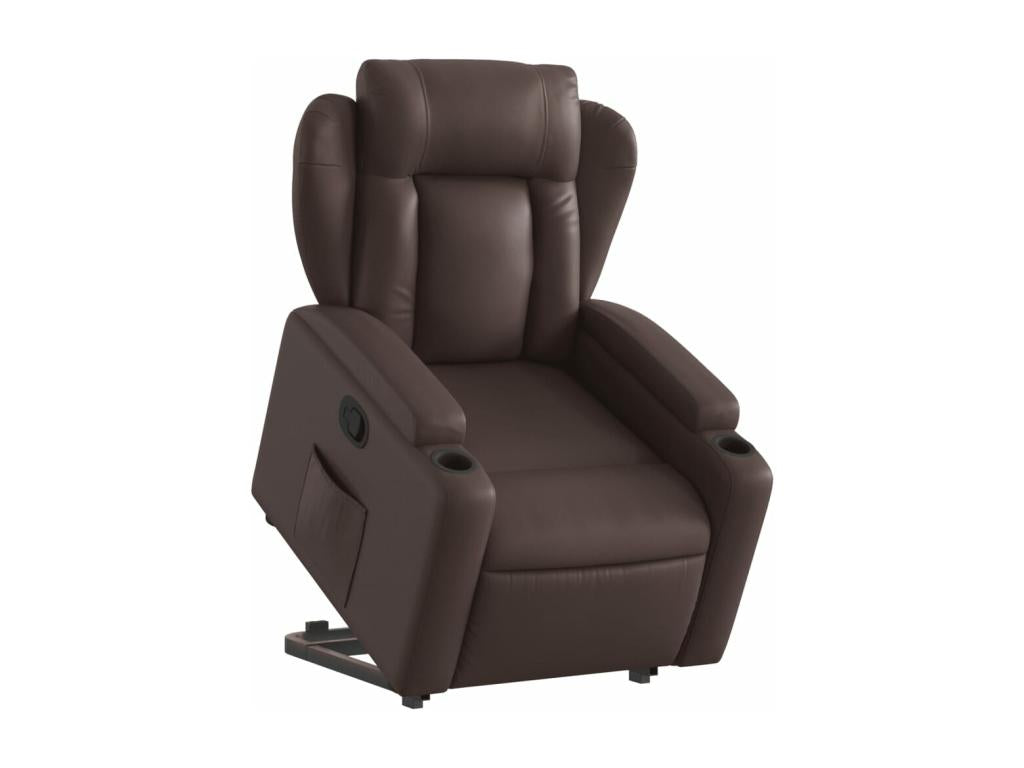Fauteuil inclinable marron similicuir LNWP32509