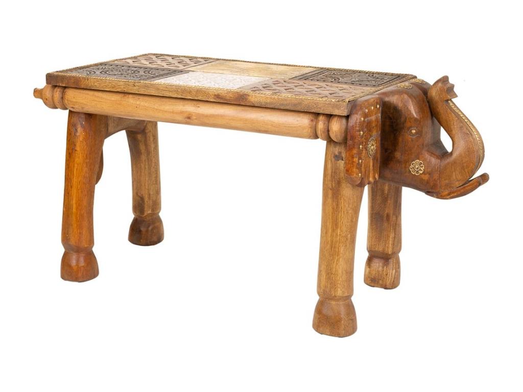 Table basse en bois et métal marron 71x30x37h HPXP94468
