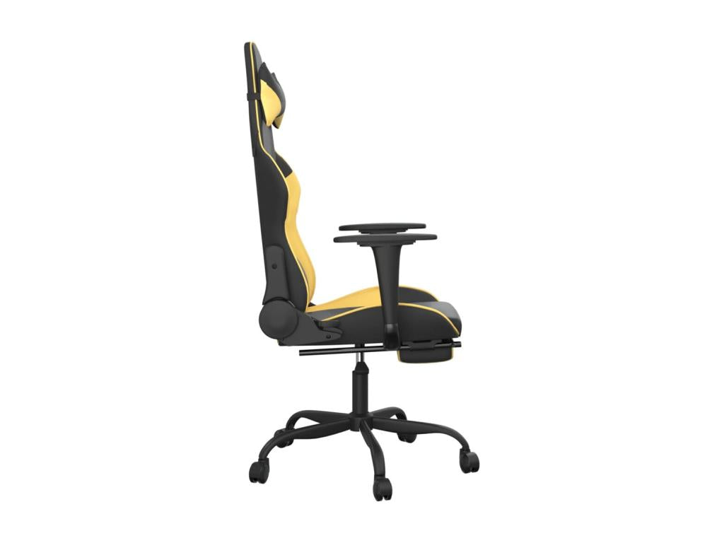 Chaise de jeu avec repos-pied Noir et doré Similicuir YPRA41721