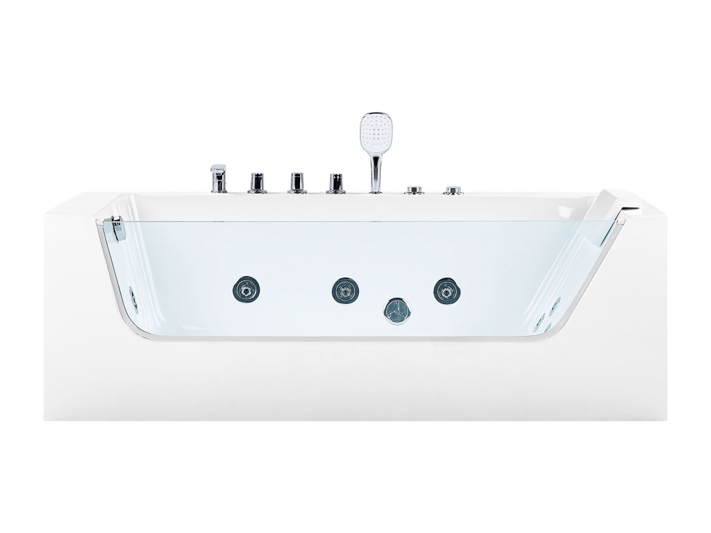 Baignoire d'angle à remous avec LED Artigeo Côté droit 170 cm 80 cm Blanc JBJH51233