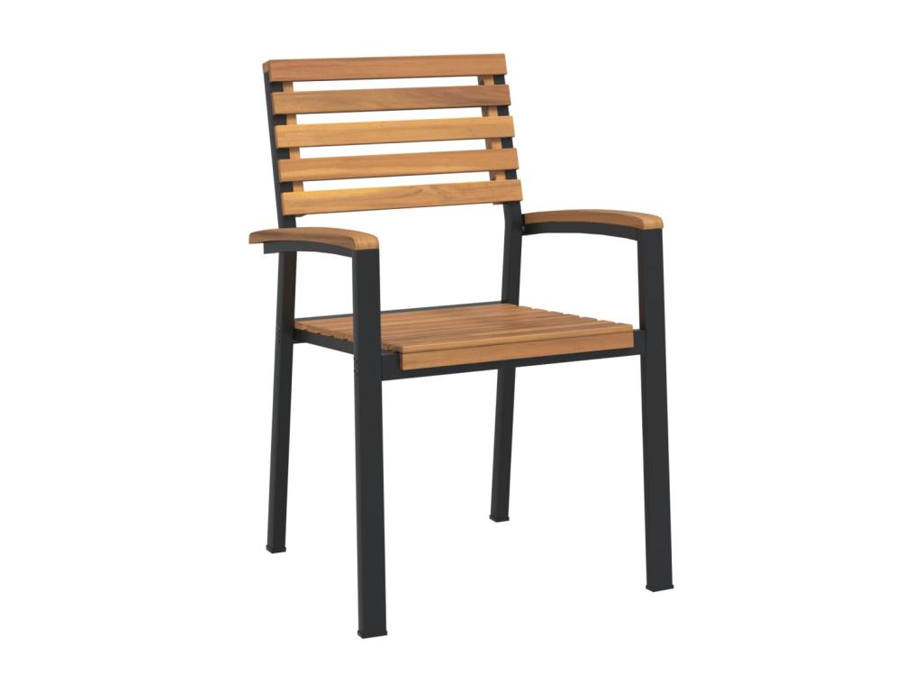 Ensemble à manger de jardin 9 pièces bois d'Cosymeub solide et métal NYAN93490