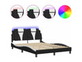 Cadre de lit avec LED sans matelas noir et blanc 120x200 cm EEKZ69898